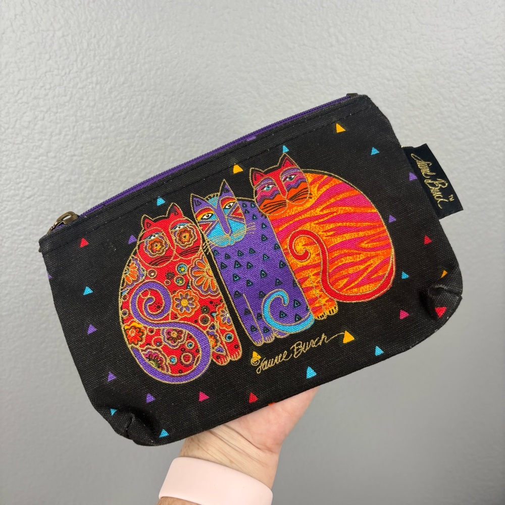 Laurel Burch Three Cats Pouch - Picture 2 of 9